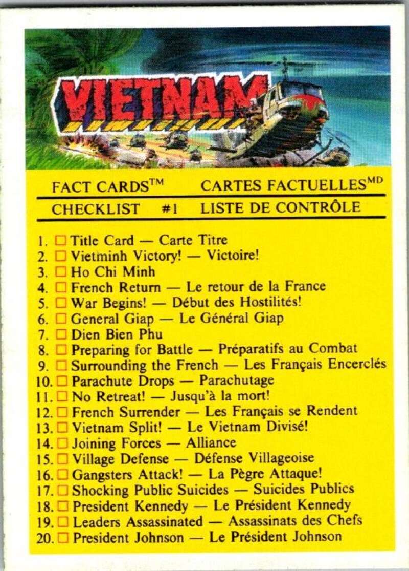 1988 Dart Flipcards Vietnam Facts Series I #33 Vietnam  V72198 Image 1