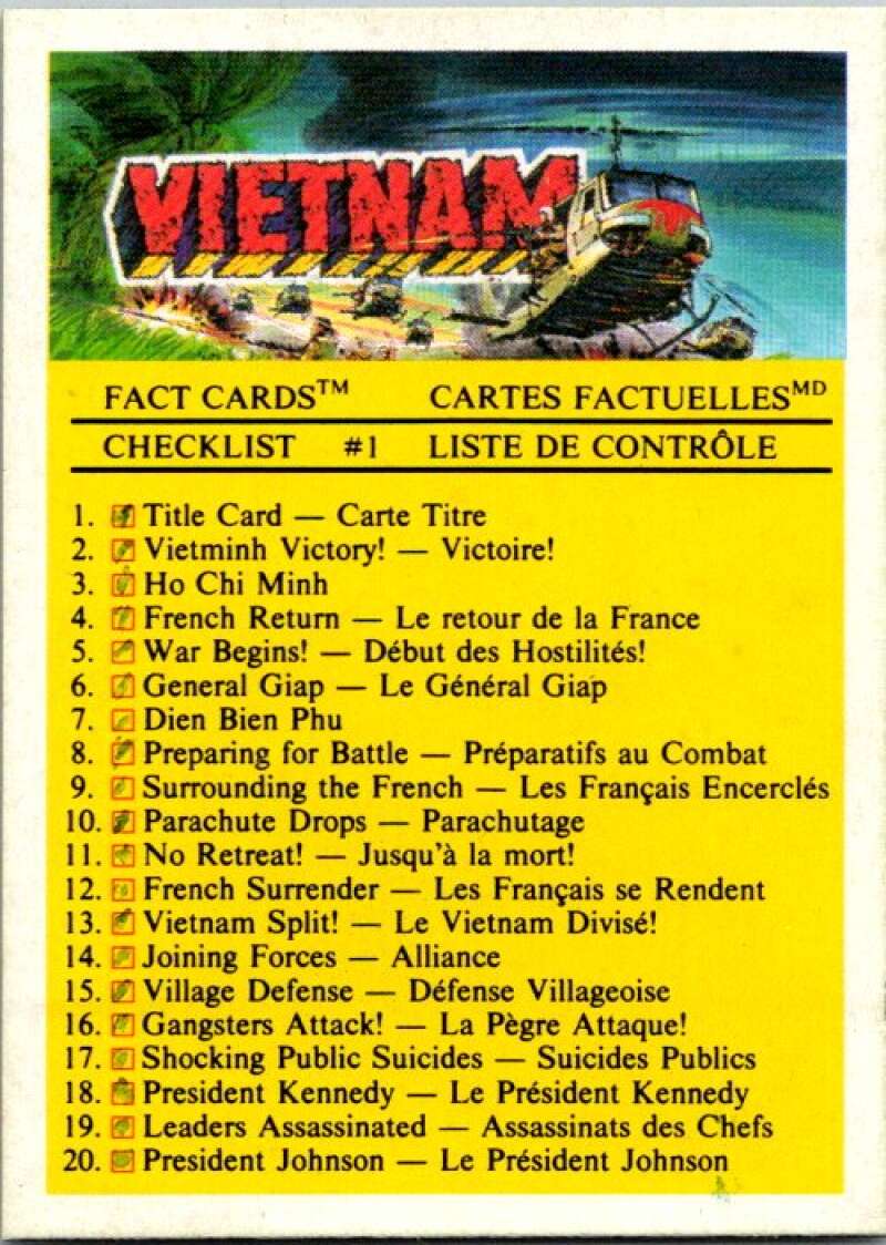 1988 Dart Flipcards Vietnam Facts Series I #33 Vietnam  V72199 Image 1