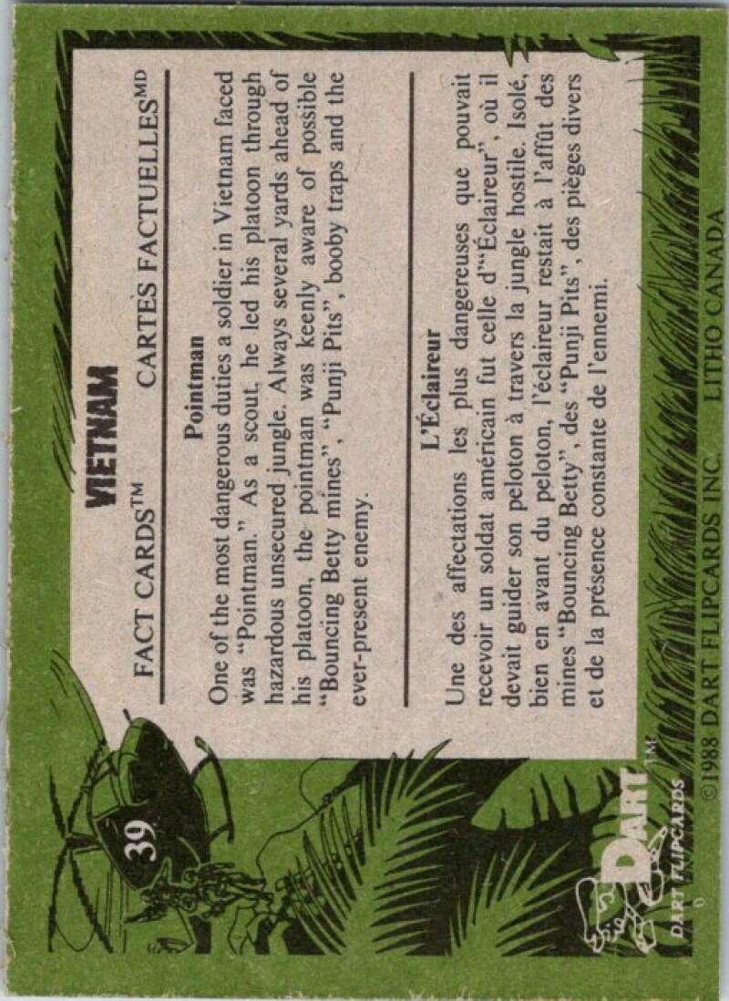 1988 Dart Flipcards Vietnam Facts Series I #39 Vietnam  V72209 Image 2
