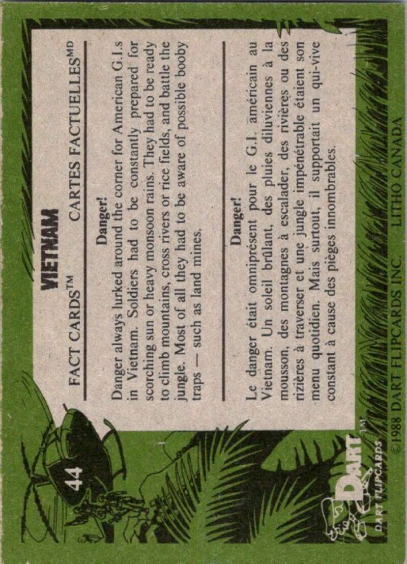 1988 Dart Flipcards Vietnam Facts Series I #44 Vietnam  V72223 Image 2