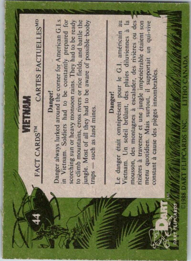 1988 Dart Flipcards Vietnam Facts Series I #44 Vietnam  V72224 Image 2