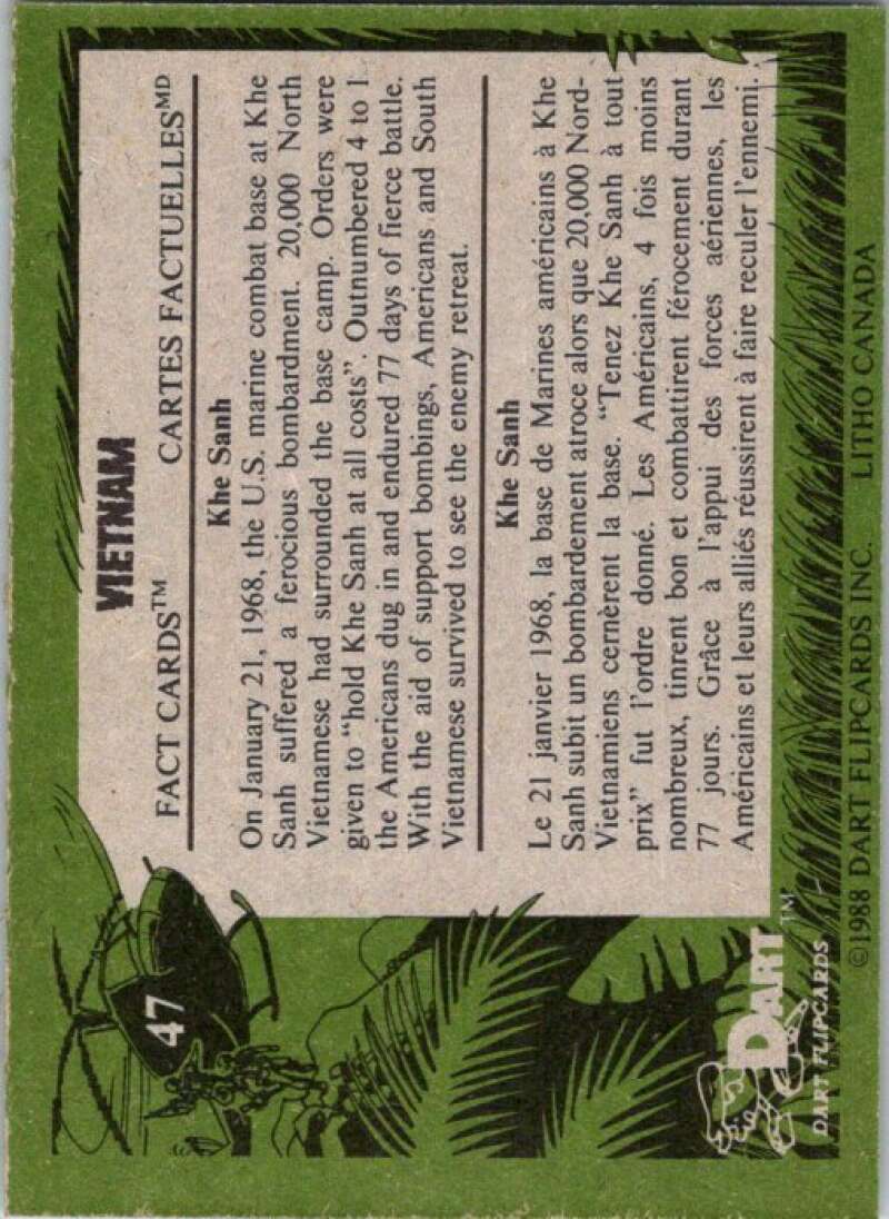 1988 Dart Flipcards Vietnam Facts Series I #47 Vietnam  V72229 Image 2