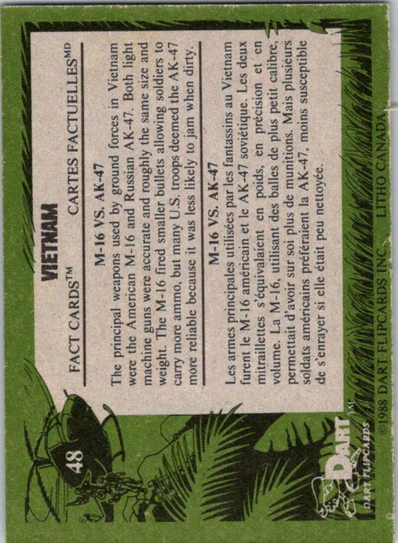 1988 Dart Flipcards Vietnam Facts Series I #48 Vietnam  V72232 Image 2