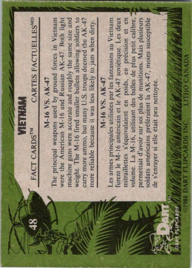 1988 Dart Flipcards Vietnam Facts Series I #48 Vietnam  V72233 Image 2