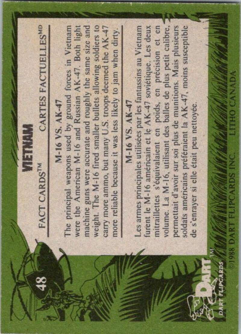 1988 Dart Flipcards Vietnam Facts Series I #48 Vietnam  V72234 Image 2