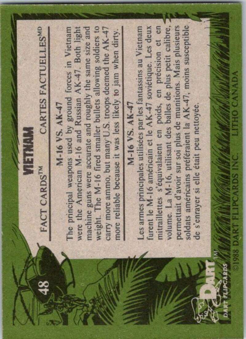 1988 Dart Flipcards Vietnam Facts Series I #48 Vietnam  V72235 Image 2