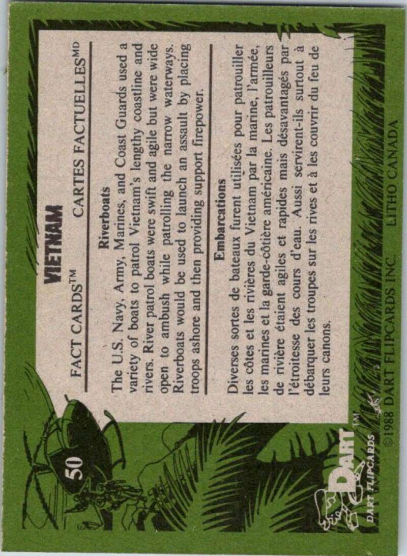 1988 Dart Flipcards Vietnam Facts Series I #50 Vietnam  V72243 Image 2