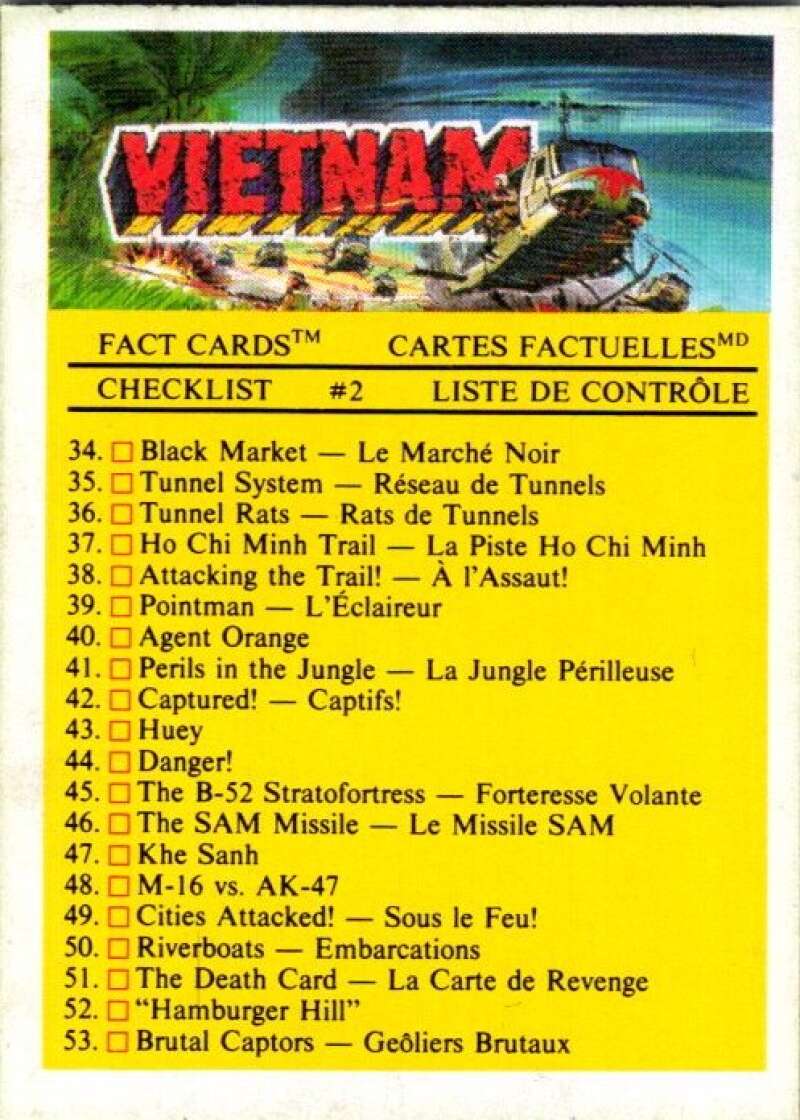 1988 Dart Flipcards Vietnam Facts Series I #66 Vietnam  V72283 Image 1