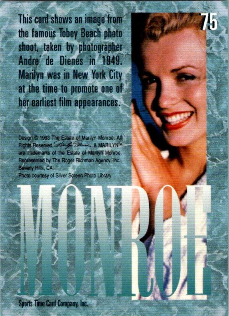 1993 Marilyn Monroe #75 Picture Trading Card  V72321 Image 2
