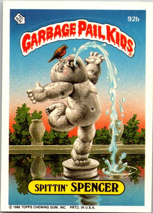 1986 Topps Garbage Pail Kids Series 3 #92b Spittin' Spencer  V72786 Image 1