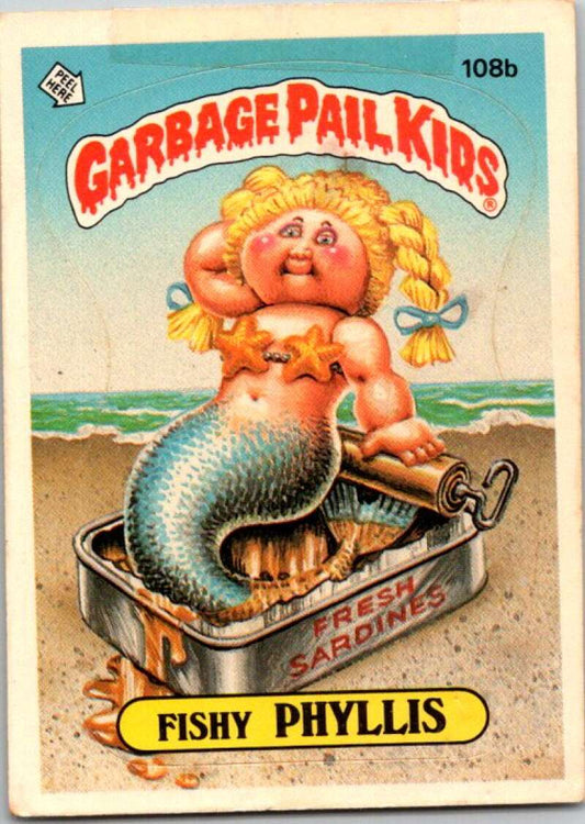 1986 Topps Garbage Pail Kids Series 3 #108b Fishy Phyllis  V72841 Image 1