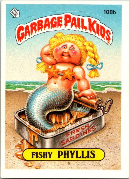 1986 Topps Garbage Pail Kids Series 3 #108b Fishy Phyllis  V72842 Image 1