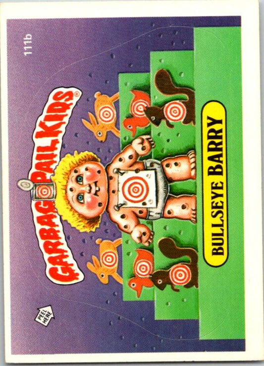 1986 Topps Garbage Pail Kids Series 3 #111b Bullseye Barry  V72855 Image 1