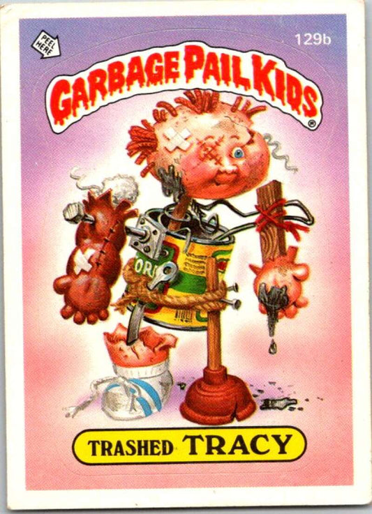 1986 Topps Garbage Pail Kids Series 4 #129b Trashed Tracy  V72898 Image 1