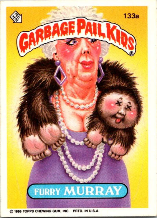 1986 Topps Garbage Pail Kids Series 4 #133A Furry Murray  V72901 Image 1