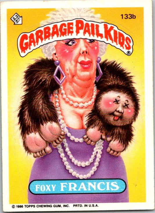 1986 Topps Garbage Pail Kids Series 4 #133B Foxy Francis  V72902 Image 1