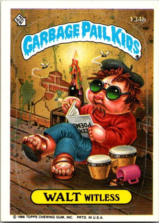 1986 Topps Garbage Pail Kids Series 4 #134B Walt Witless  V72903 Image 1