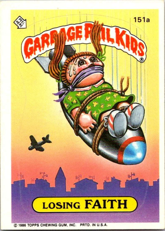 1986 Topps Garbage Pail Kids Series 4 #151A Losing Faith  V72914 Image 1