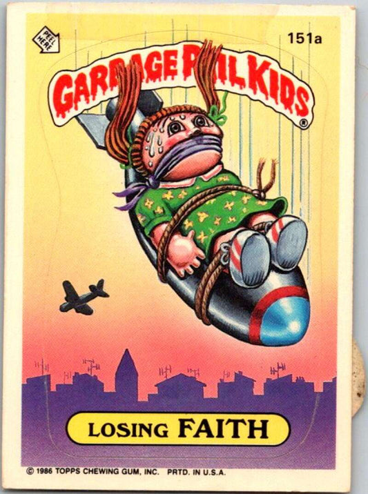 1986 Topps Garbage Pail Kids Series 4 #151A Losing Faith  V72915 Image 1