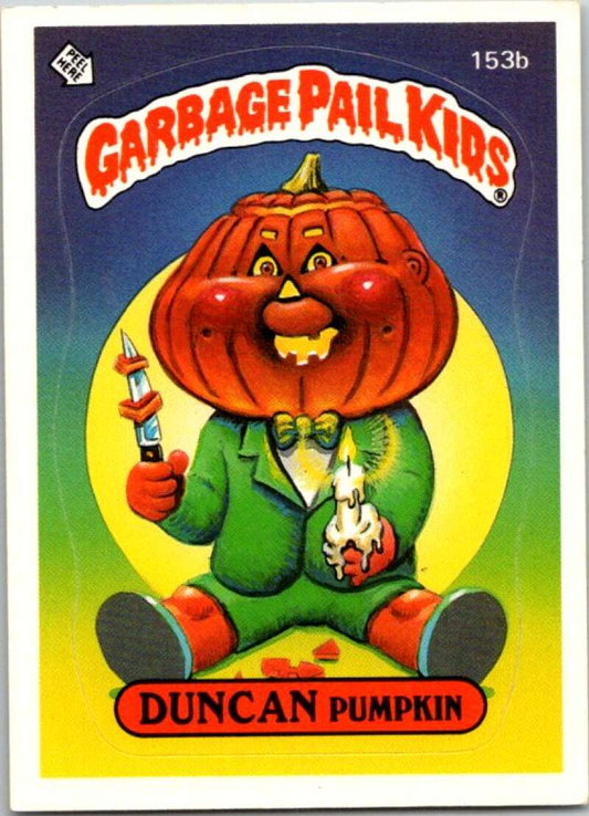 1986 Topps Garbage Pail Kids Series 4 #153B Duncan Pumpkin  V72917 Image 1