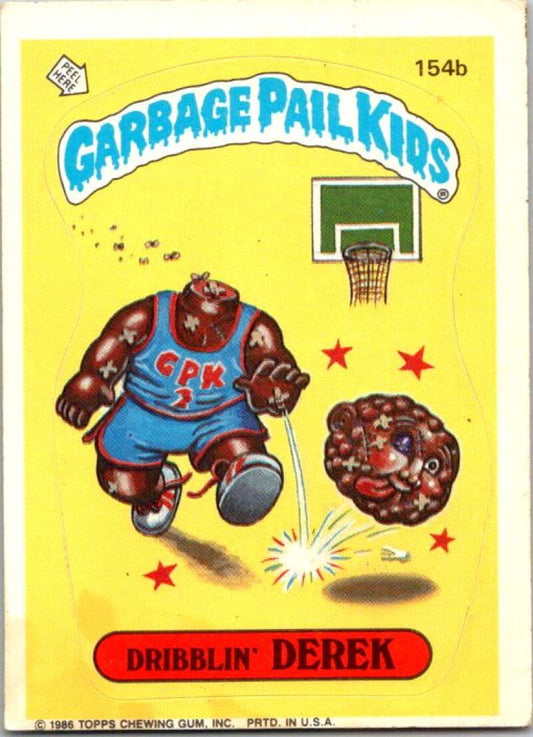 1986 Topps Garbage Pail Kids Series 4 #154B Dribblin' Derek  V72919 Image 1