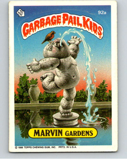 1986 Topps Garbage Pail Kids Series 3 #92a Marvin Gardens   V72977 Image 1