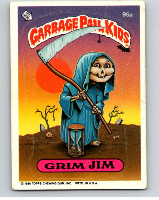 1986 Topps Garbage Pail Kids Series 3 #95a Grim Jim   V72987 Image 1