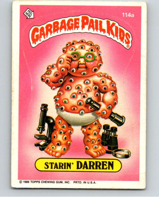 1986 Topps Garbage Pail Kids Series 3 #114a Starin' Darren   V73028 Image 1