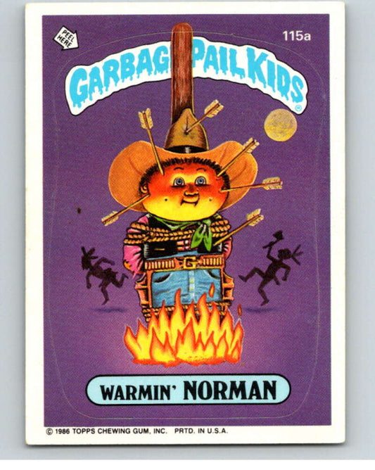 1986 Topps Garbage Pail Kids Series 3 #115a Warmin' Norman   V73031 Image 1