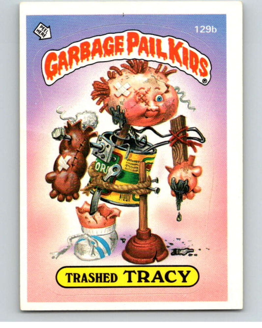 1986 Topps Garbage Pail Kids Series 4 #129B Trashed Tracy   V73071 Image 1