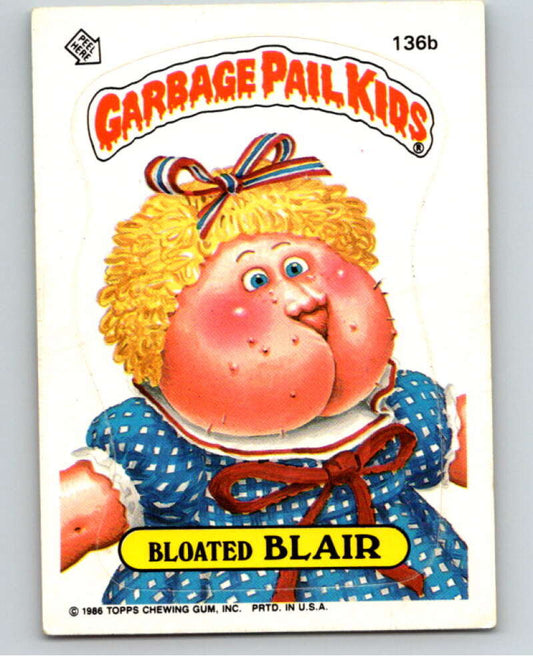 1986 Topps Garbage Pail Kids Series 4 #136B Bloated Blair   V73094 Image 1