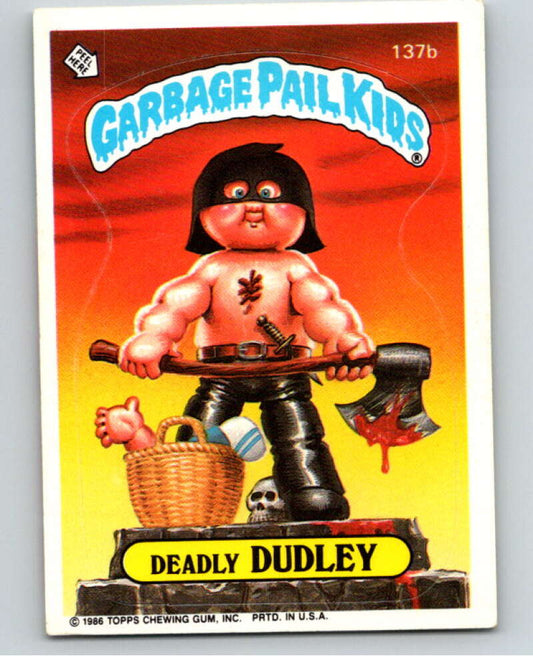 1986 Topps Garbage Pail Kids Series 4 #137B Deadly Dudley   V73098 Image 1