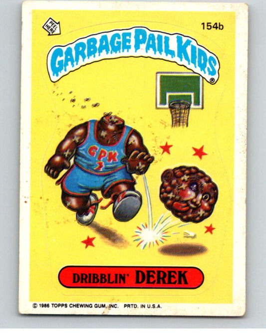 1986 Topps Garbage Pail Kids Series 4 #154B Dribblin' Derek   V73127 Image 1