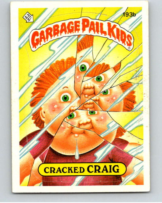 1986 Topps Garbage Pail Kids Series 5 #193B Cracked Craig   V73215 Image 1