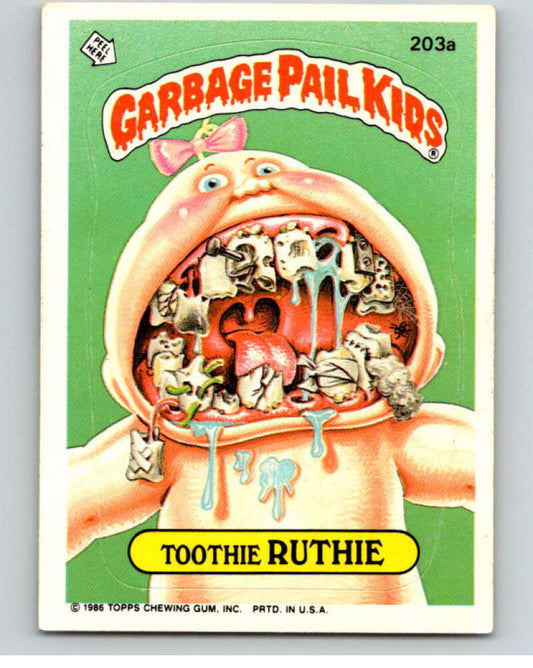 1986 Topps Garbage Pail Kids Series 5 #203A Toothie Ruthie   V73240 Image 1
