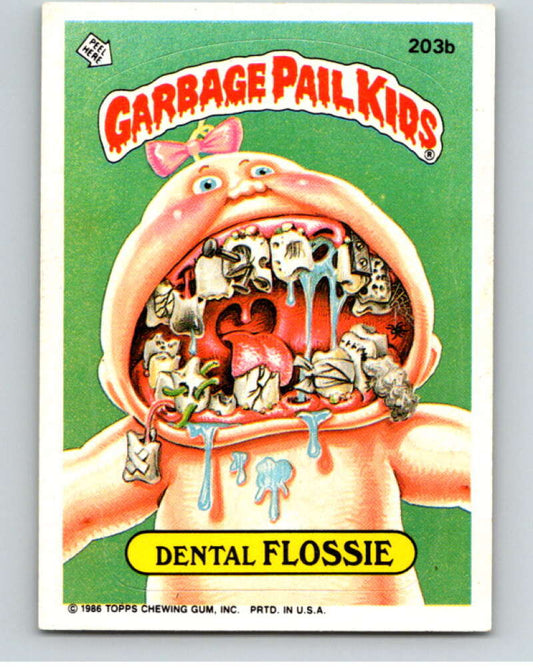 1986 Topps Garbage Pail Kids Series 5 #203B Dental Flossie   V73241 Image 1