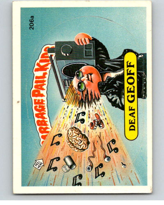 1986 Topps Garbage Pail Kids Series 5 #206A Deaf Geoff   V73247 Image 1