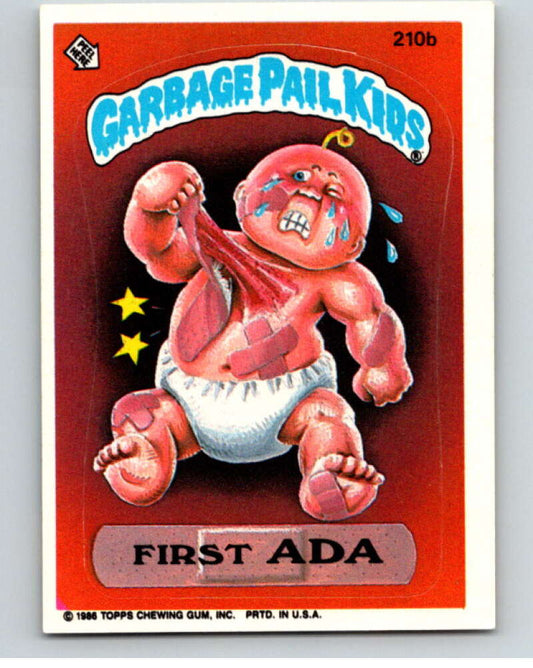 1986 Topps Garbage Pail Kids Series 6 #210B First Ada   V73257 Image 1