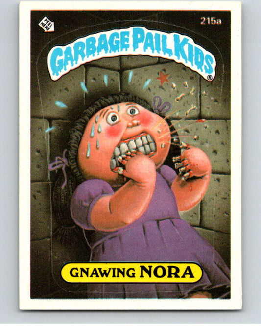 1986 Topps Garbage Pail Kids Series 6 #215A Gnawing Nora   V73267 Image 1