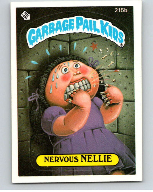 1986 Topps Garbage Pail Kids Series 6 #215B Nervous Nellie   V73269 Image 1