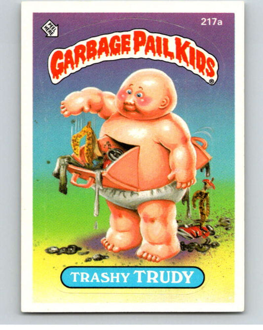 1986 Topps Garbage Pail Kids Series 6 #217A Trashy Trudy   V73272 Image 1
