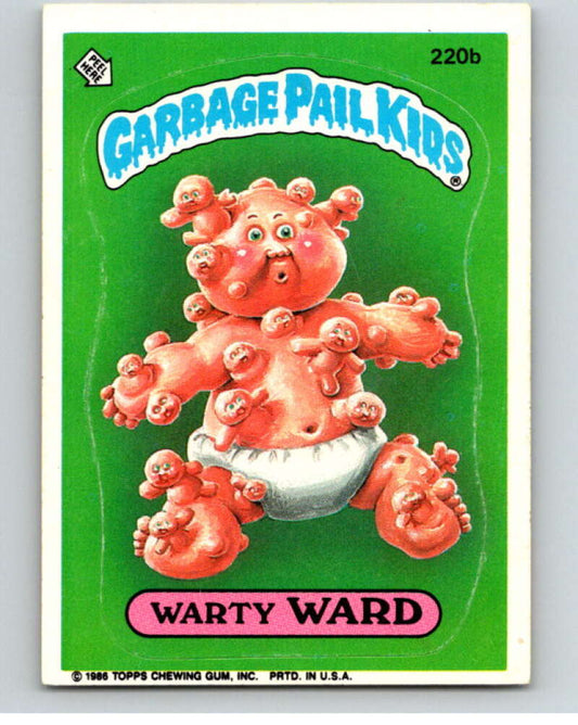 1986 Topps Garbage Pail Kids Series 6 #220B Warty Ward   V73280 Image 1