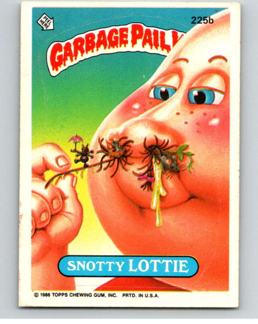 1986 Topps Garbage Pail Kids Series 6 #225B Snotty Lottie   V73290 Image 1