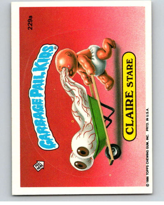 1986 Topps Garbage Pail Kids Series 6 #229A Claire Stare   V73299 Image 1