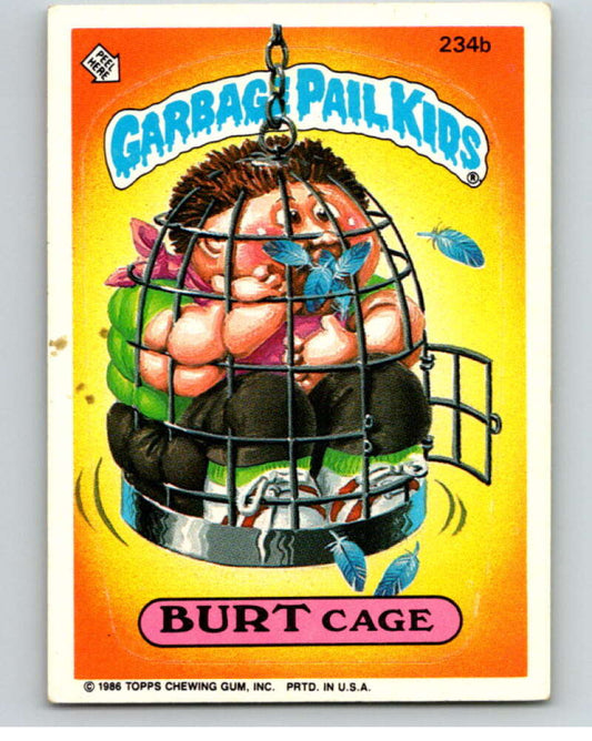 1986 Topps Garbage Pail Kids Series 6 #234B Burt Cage   V73311 Image 1