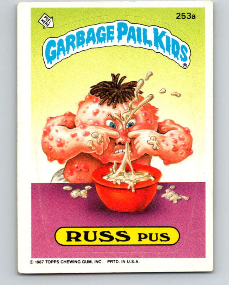 1987 Topps Garbage Pail Kids Series 7 #253A Russ Pus   V73354 Image 1
