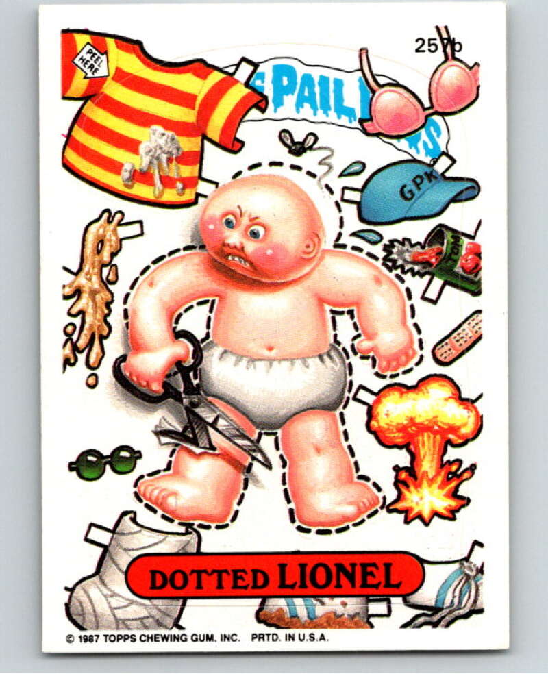 1987 Topps Garbage Pail Kids Series 7 #257B Dotted Lionel   V73371 Image 1