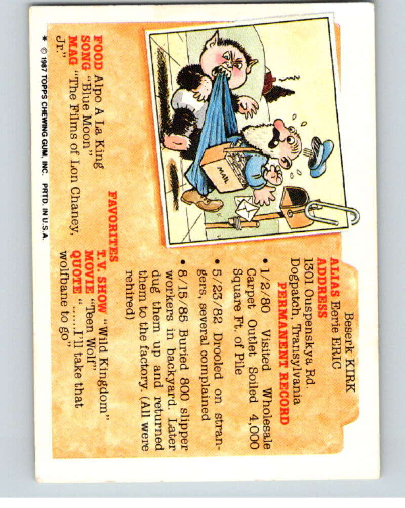 1987 Topps Garbage Pail Kids Series 7 #276A Vanessa Undresser   V73427 Image 2