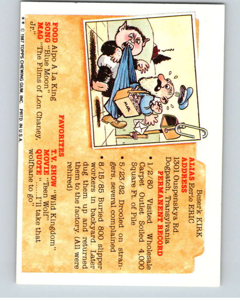 1987 Topps Garbage Pail Kids Series 7 #276B Banana Anna   V73429 Image 2