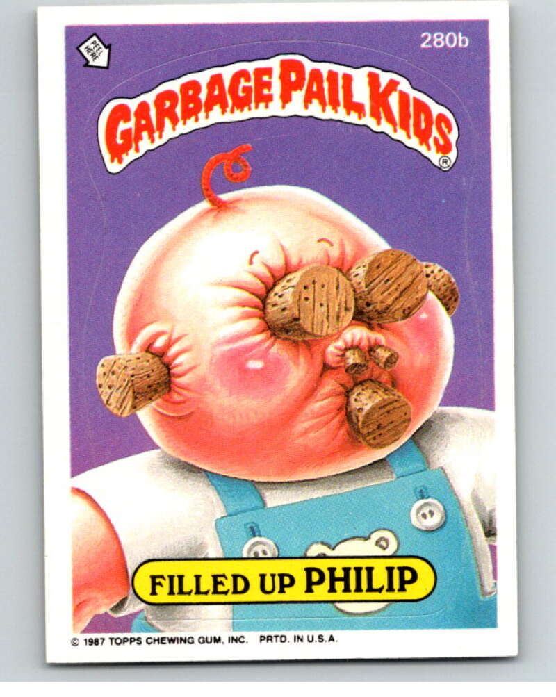 1987 Topps Garbage Pail Kids Series 7 #280B Filled Up Philip   V73440 Image 1